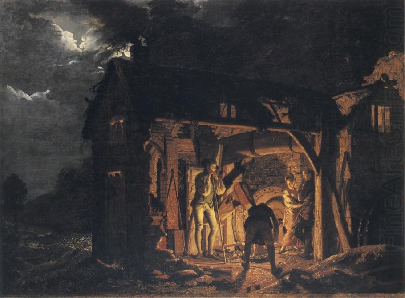 Joseph wright of derby An Iron Forge Viewed from Without oil painting picture